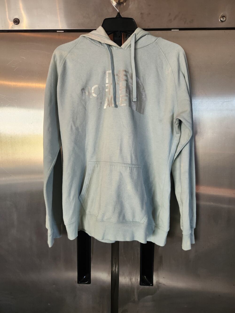 The North Face Womens Pullover Hoodie Size L | Light Blue Logo
